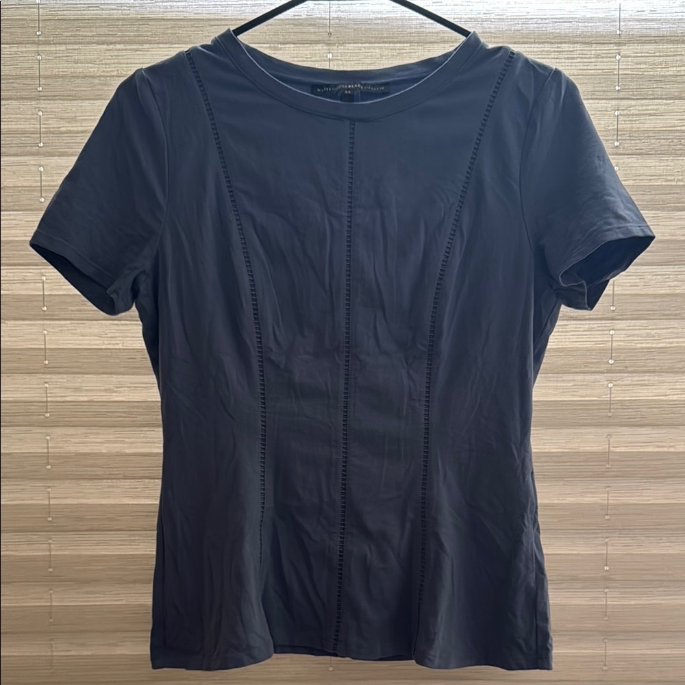 White House Black Market Blue Fitted Short Sleeve T-Shirt